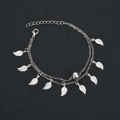 Boho Double Layer Pearl Anklet for Women – Beach Jewelry - Oria Jewel
