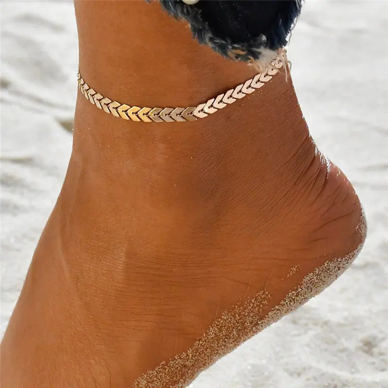 Boho Double Layer Pearl Anklet for Women – Beach Jewelry - Oria Jewel