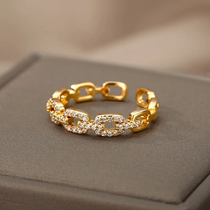 zircon-twist-chain-ring - Oria Jewel