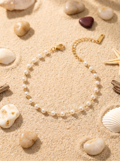Gold Pearl Anklet