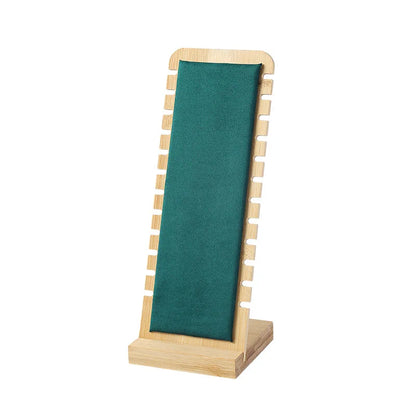 Fashion Wood Necklace Display Stand Large Capacity Pendant Bracelet Anklet Long Chain Jewelry Storage Rack Counter Showcase Prop - Oria Jewel