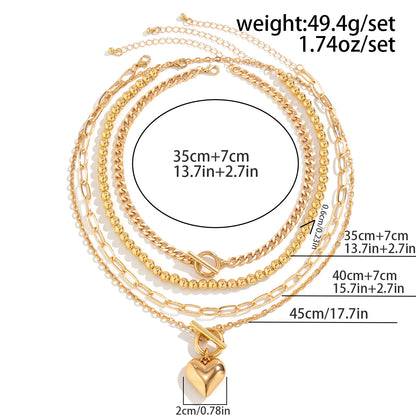Y2K Heart Punk Necklace Set - Oria Jewel