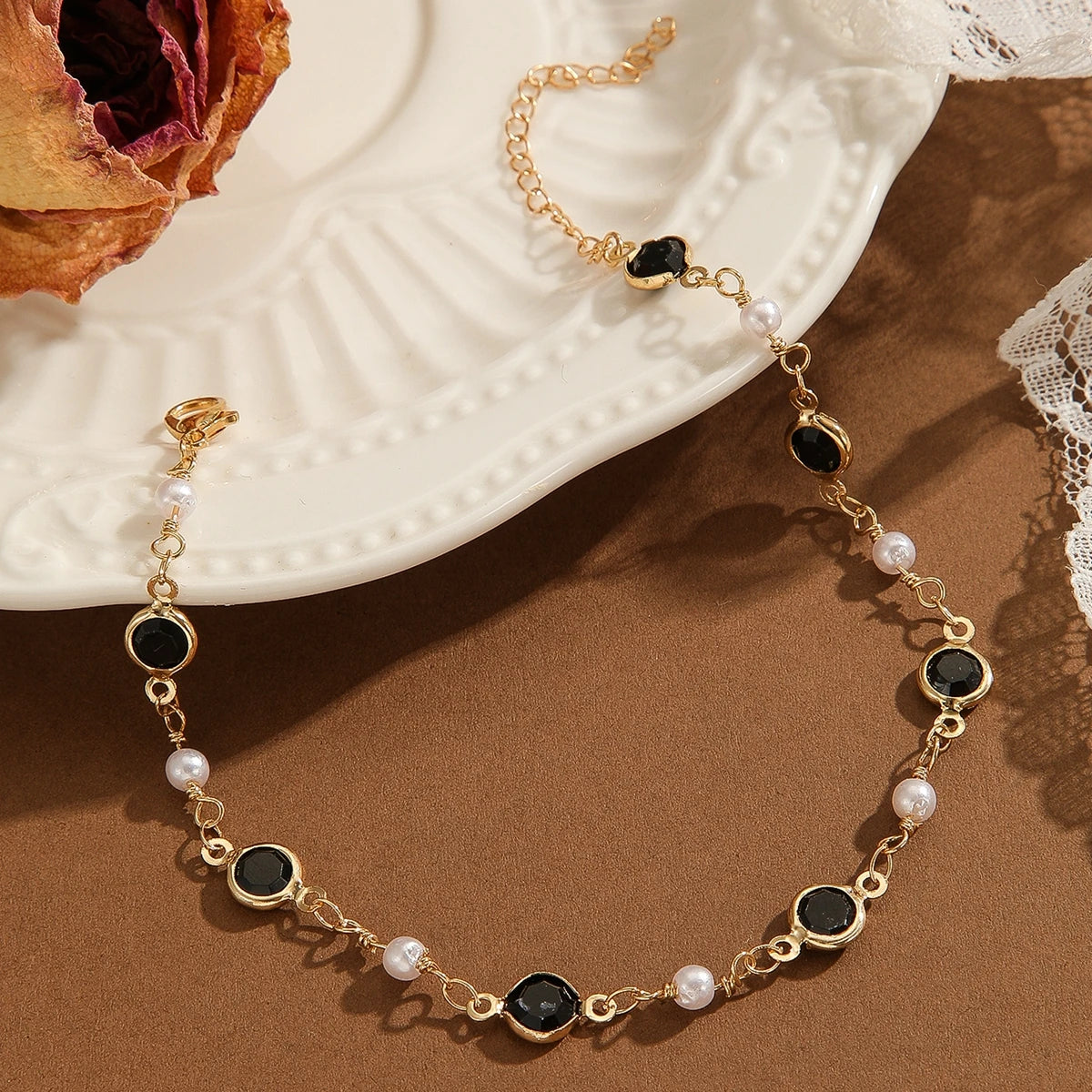 Crystal Chain Anklet - Oria Jewel