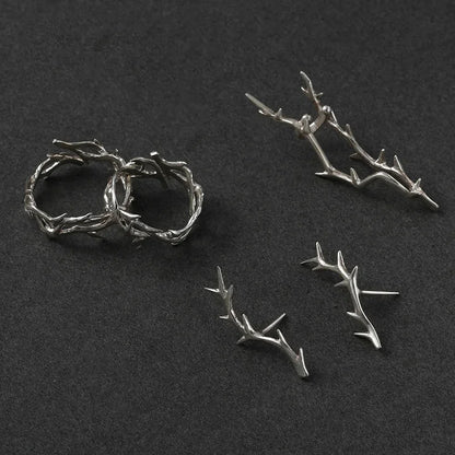 Retro Thorn Silver Ring - Oria Jewel
