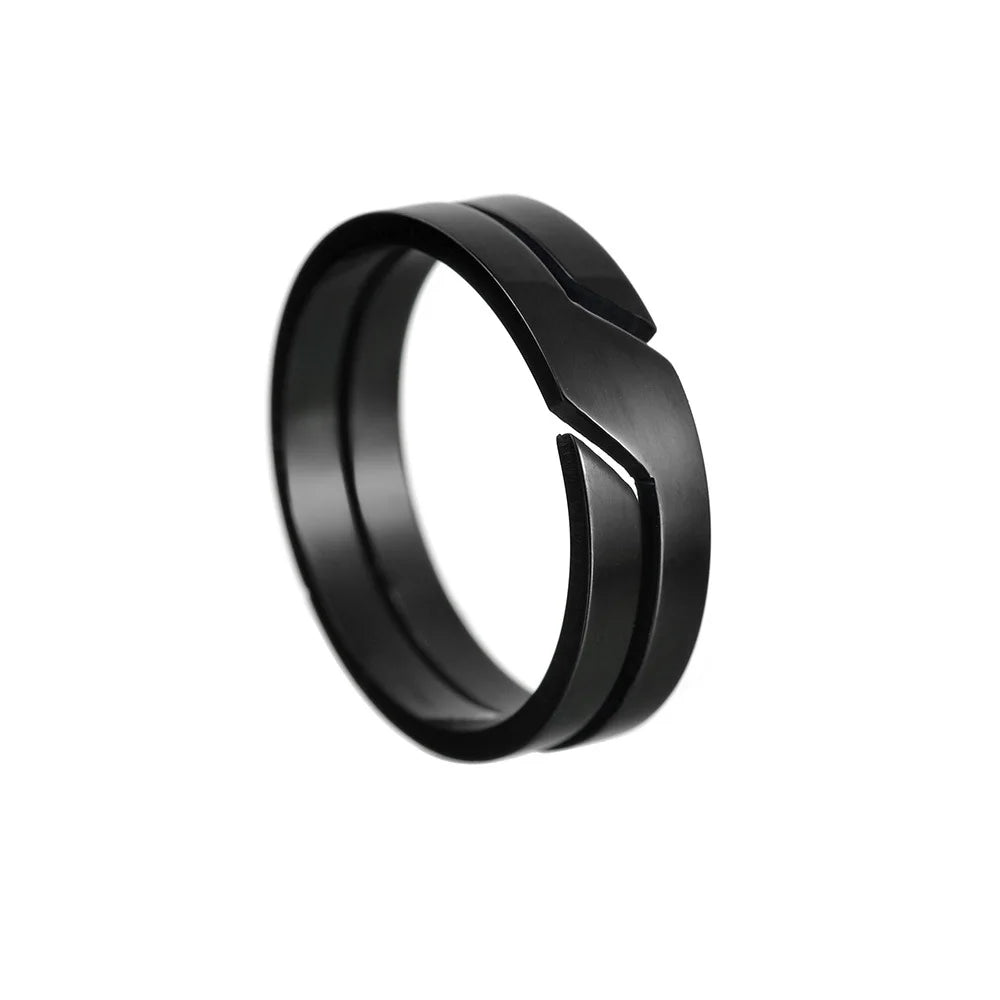 1 piece of stainless steel hollow vacuum plated couple ring jewelry - Oria Jewel