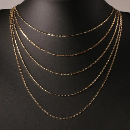 Gold Flat Chain Necklace - Oria Jewel