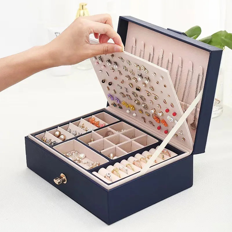 Luxury Leather Jewelry storage organizer with layered design | Oria Jewel