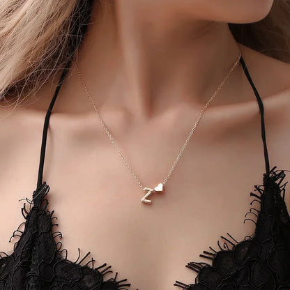 Personalized Heart Initial Necklace – Gold &amp; Silver Jewelry - Oria Jewel
