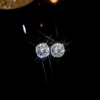 Light Luxury Zircon Stud Earrings Simple Cross Hollow Geometric Earrings Wedding Party Exquisite Ear Jewellery Women Gifts - Oria Jewel