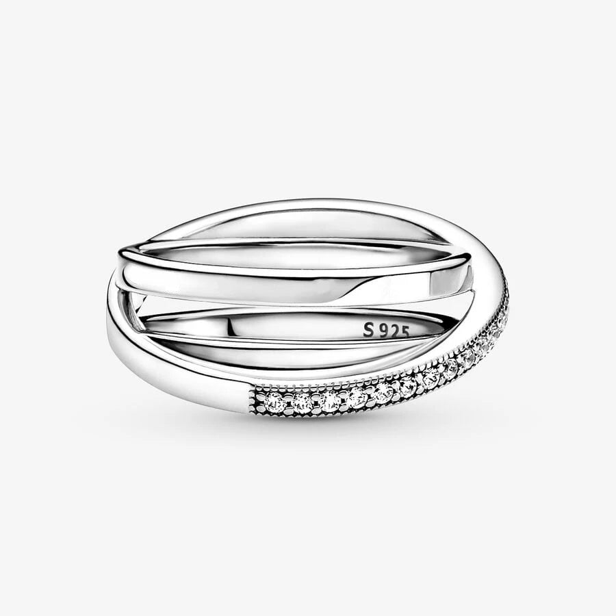 925 Sterling Silver Crossover Ring – Elegant Wedding & Engagement Jewelry - Oria Jewel