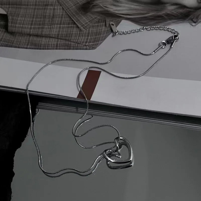 Trendy Heart Pendant Necklace - Oria Jewel