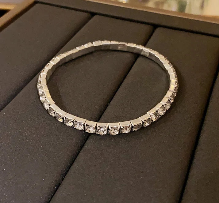 Rhinestone Charm Bracelet - Oria Jewel