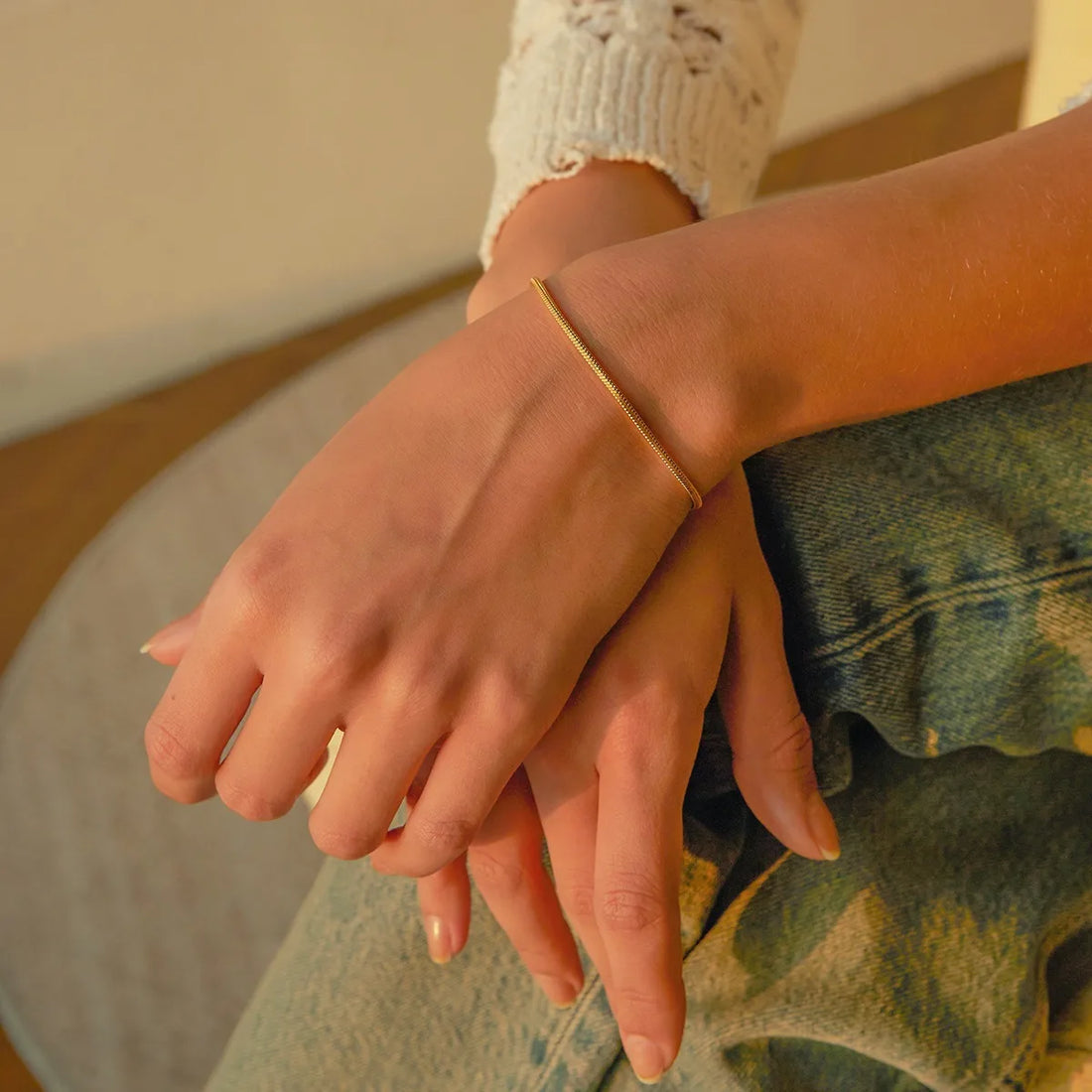 unisex Y2K Snake Chain Bracelet in gift pouch