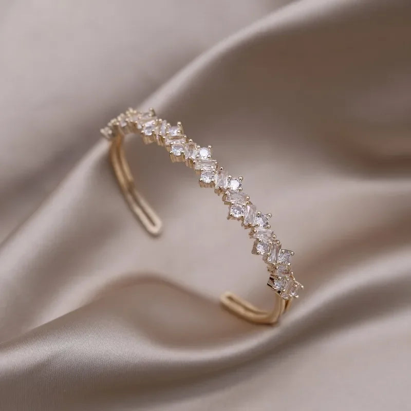Gold X Cuff Bracelet - Oria Jewel