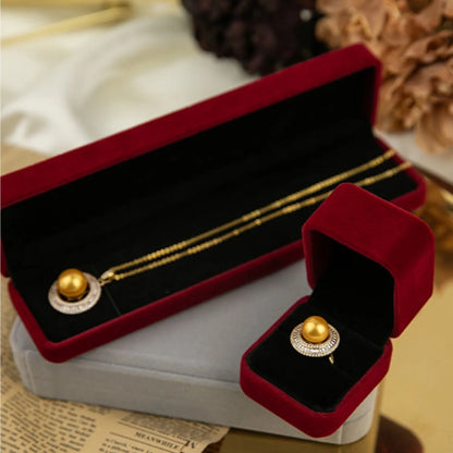 1PC (Retro Simple Rings, Necklaces, Bracelets, Jewelry, Gold, Jade, Jewelry Sets, High-grade Flannel Storage Sets, Jewelry Displ - Oria Jewel