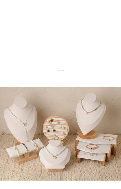 PU Model Bust Show Exhibitor Jewelry Display Necklace Pendants Mannequin Stand Earrings Organizer Ring Bracelet Storage Stand - Oria Jewel