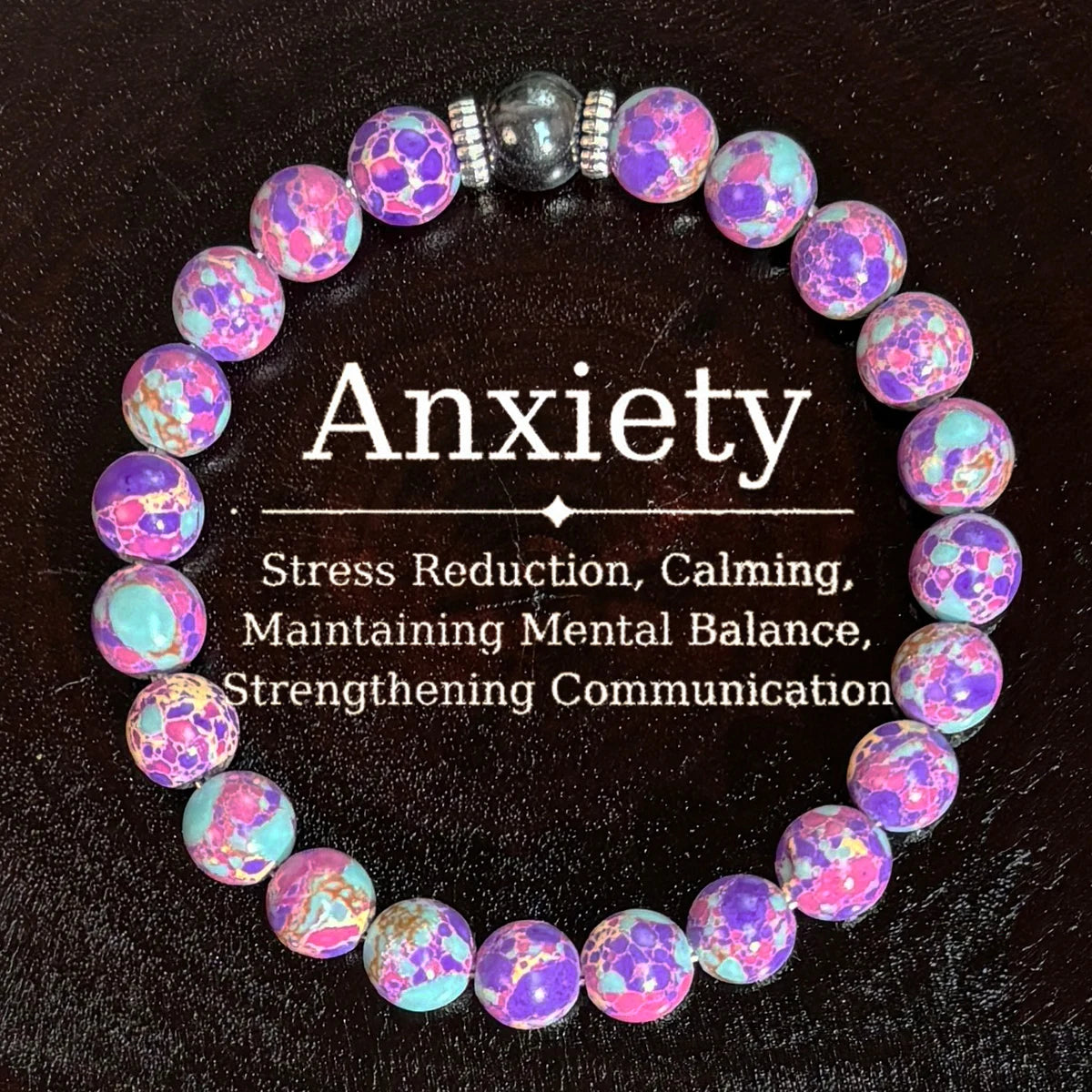 Bohemian Style Calm Mind Bracelet Purple Stone Beaded Stretch Bracelet Mens Womens Crystal Jewelry Gift for All Seasons - Oria Jewel