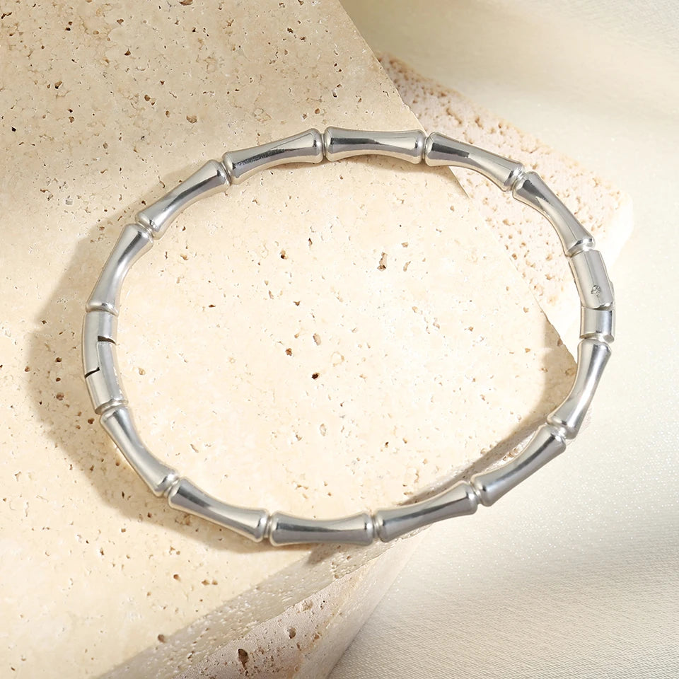 Bamboo Style Couple Bracelet - Oria Jewel