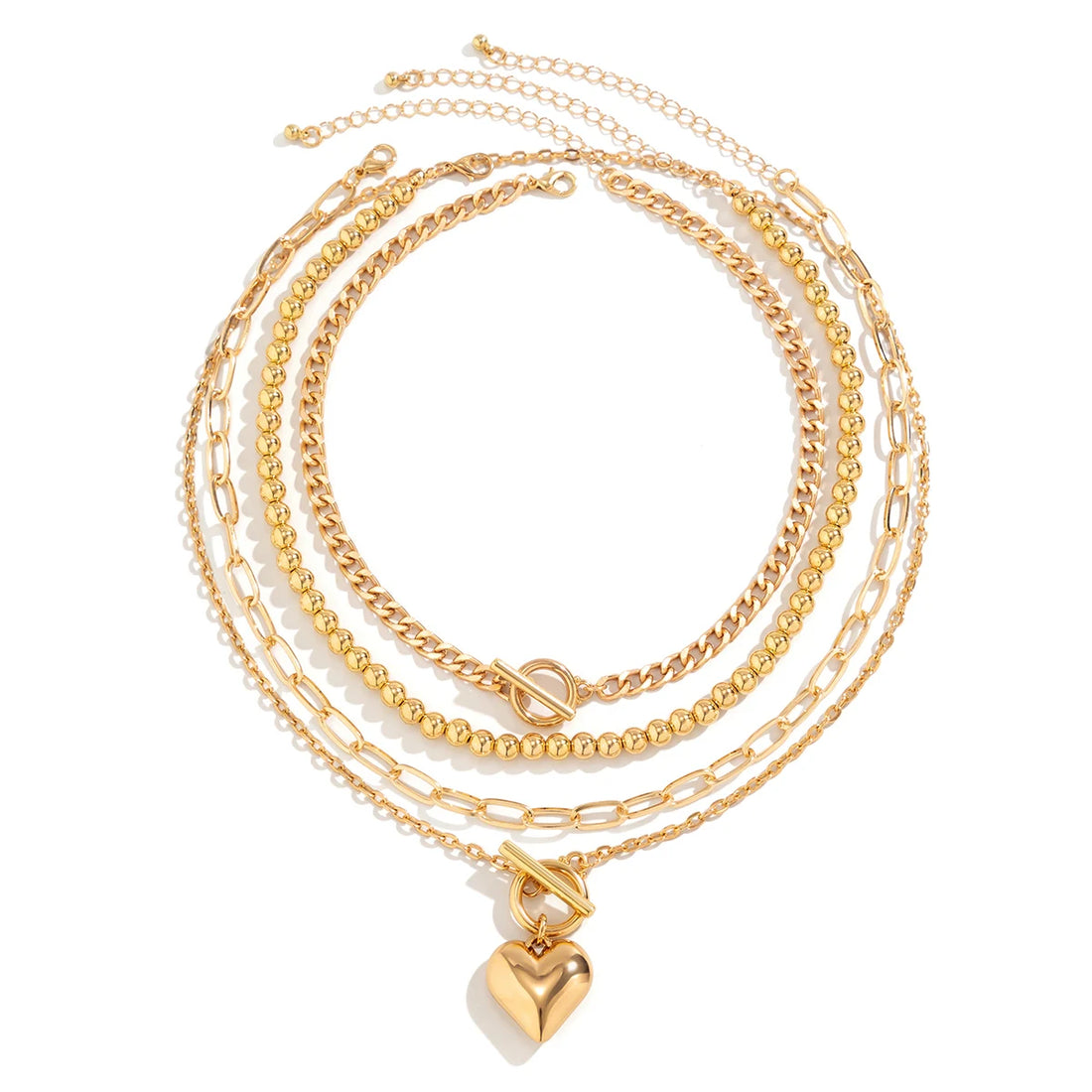 Y2K Heart Punk Necklace Set - Oria Jewel
