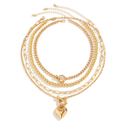 Y2K Heart Punk Necklace Set - Oria Jewel