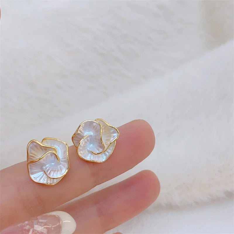 Camellia Flower Studs - Oria Jewel
