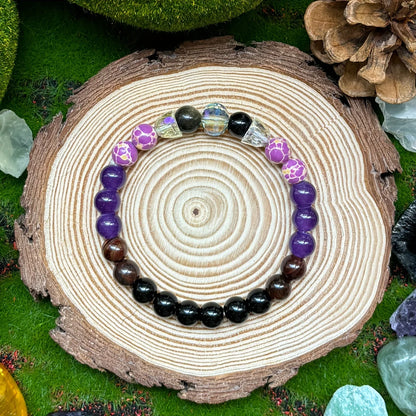 Red Tiger Eye Stone Imperial Jasper and Artificial Crystals Handmade Beaded Bracelet Men Women Homeopathic Energy Balancing Stre - Oria Jewel