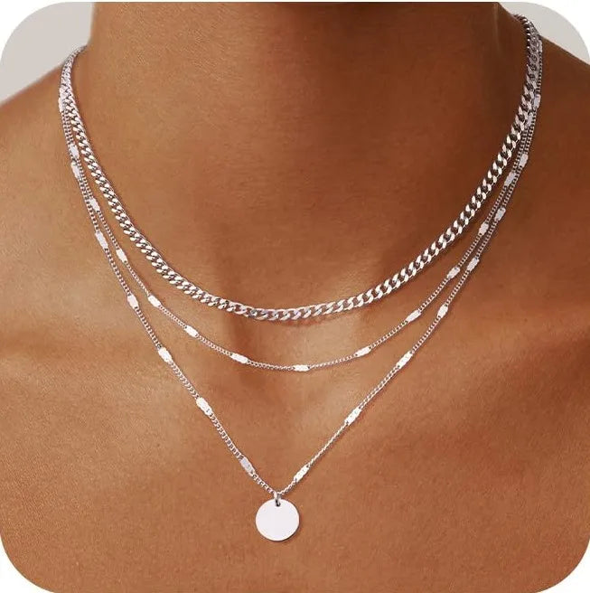 Layered Choker Necklace Set - Oria Jewel