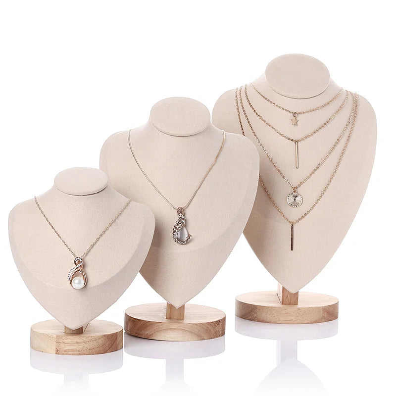 Velvet Portrait Necklace Display Pendant Organizer Jewelry Display Stand Jewelry Mannequin Bust Necklace Pendant Window Display - Oria Jewel