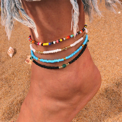 Boho Beaded Anklet – Handmade Colorful Summer Foot Chain for Women &amp; Girls - Oria Jewel