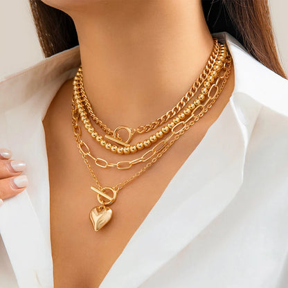 Y2K Heart Punk Necklace Set - Oria Jewel