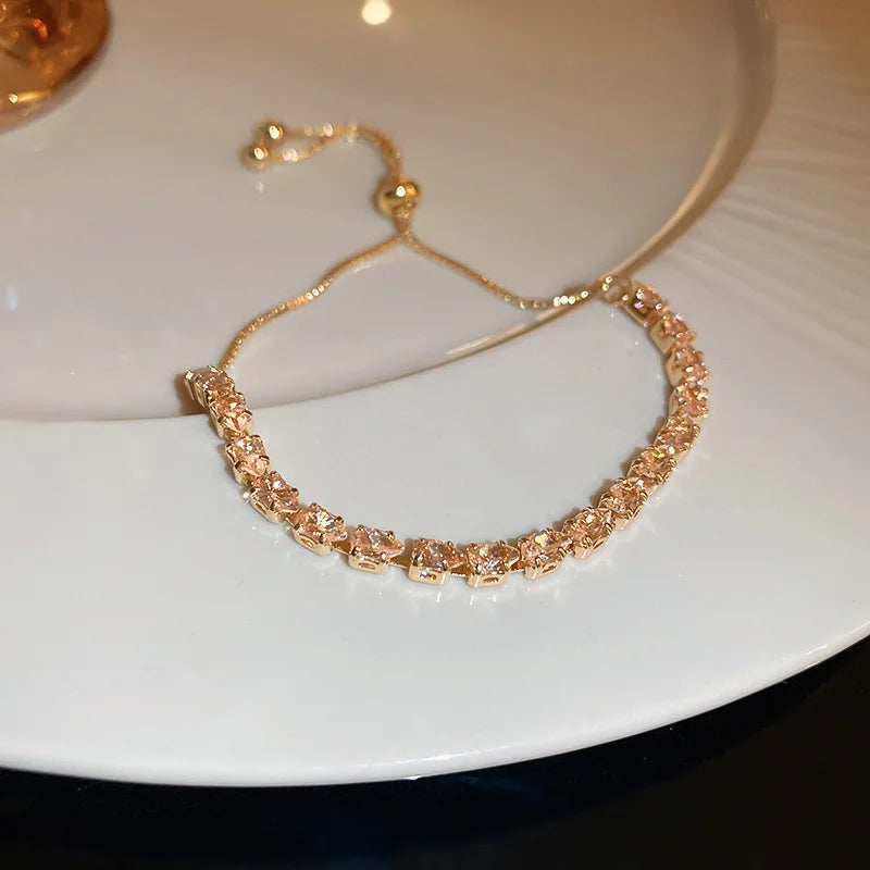Rhinestone Charm Bracelet - Oria Jewel