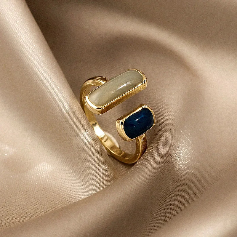 Fashion Retro Gold Double Oil Drop Women&