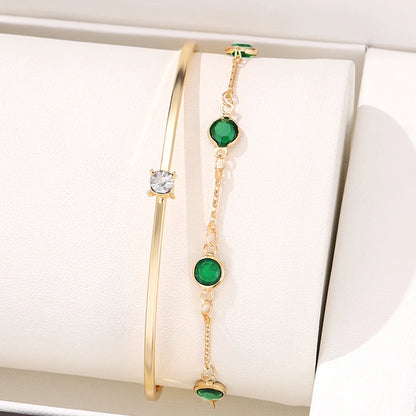 Retro Green Bracelet Set - Oria Jewel