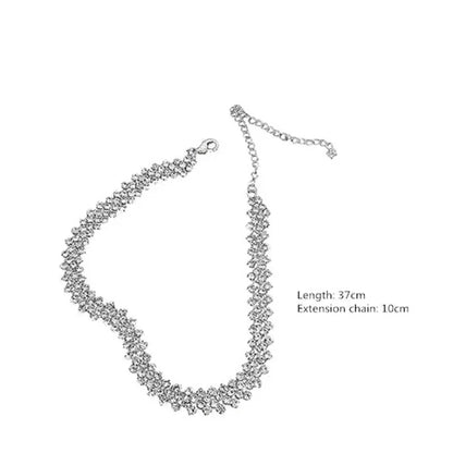 Luxury Rhinestone Choker Necklace – Geometric Crystal Statement - Oria Jewel