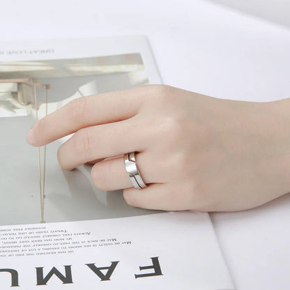 1 piece of stainless steel hollow vacuum plated couple ring jewelry - Oria Jewel