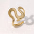 Fashion Stainless Steel Waterproof Open Ring Personality Charms PVD Real Gold 18K Plated Trendy Jewelry for Women - Oria Jewel