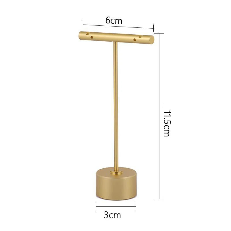 Gold Metal Hand Ring Holder Finger Jewelry Tower Earring T Bar Shelf Hanging Display Stand Ear Studs Storage Organizer Hole Rack - Oria Jewel