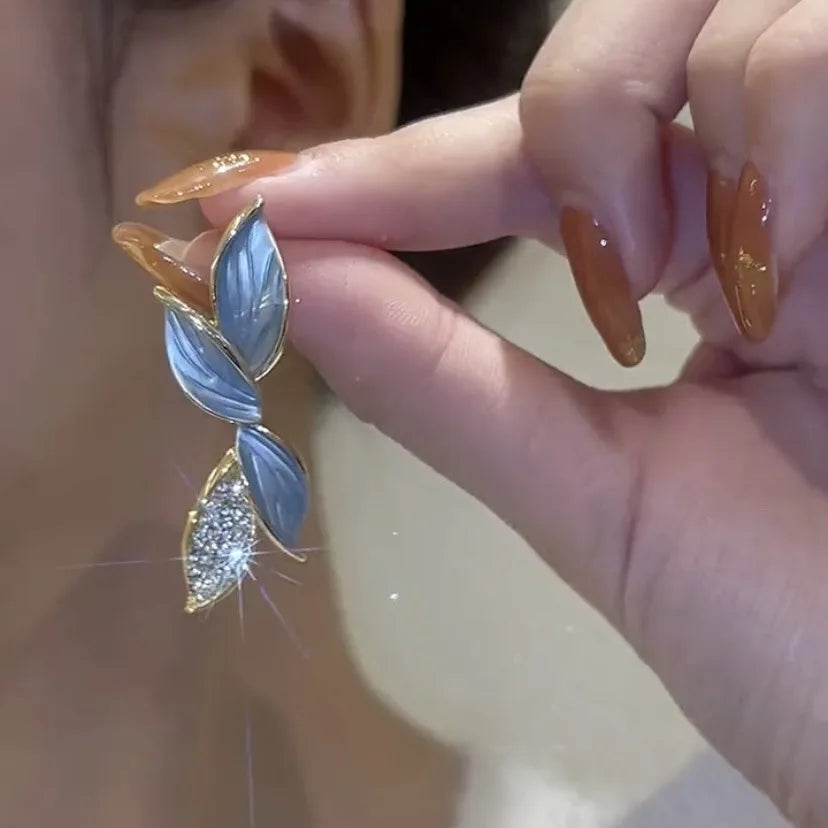 Korean Leaf Stud Earrings for Women - Oria Jewel