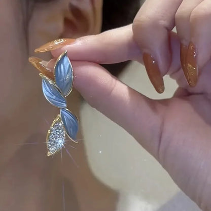 Korean Leaf Stud Earrings for Women - Oria Jewel