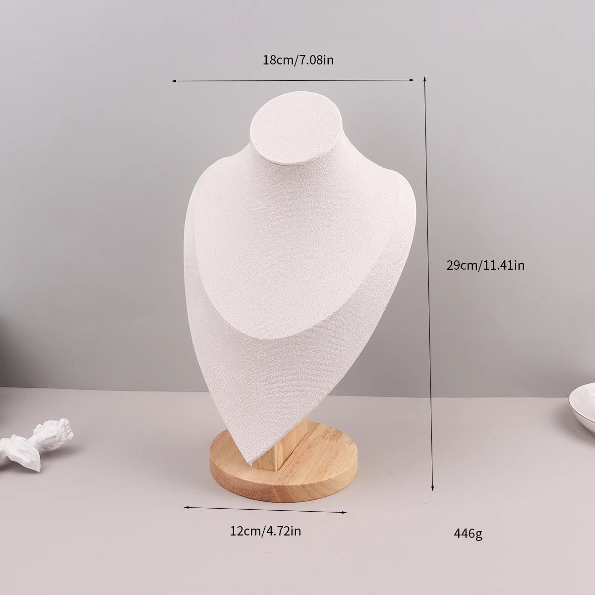 Velvet Portrait Necklace Display Pendant Organizer Jewelry Display Stand Jewelry Mannequin Bust Necklace Pendant Window Display - Oria Jewel