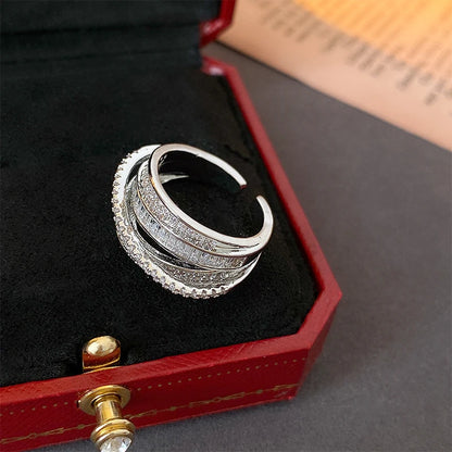Zircon Cross Open Ring - Oria Jewel