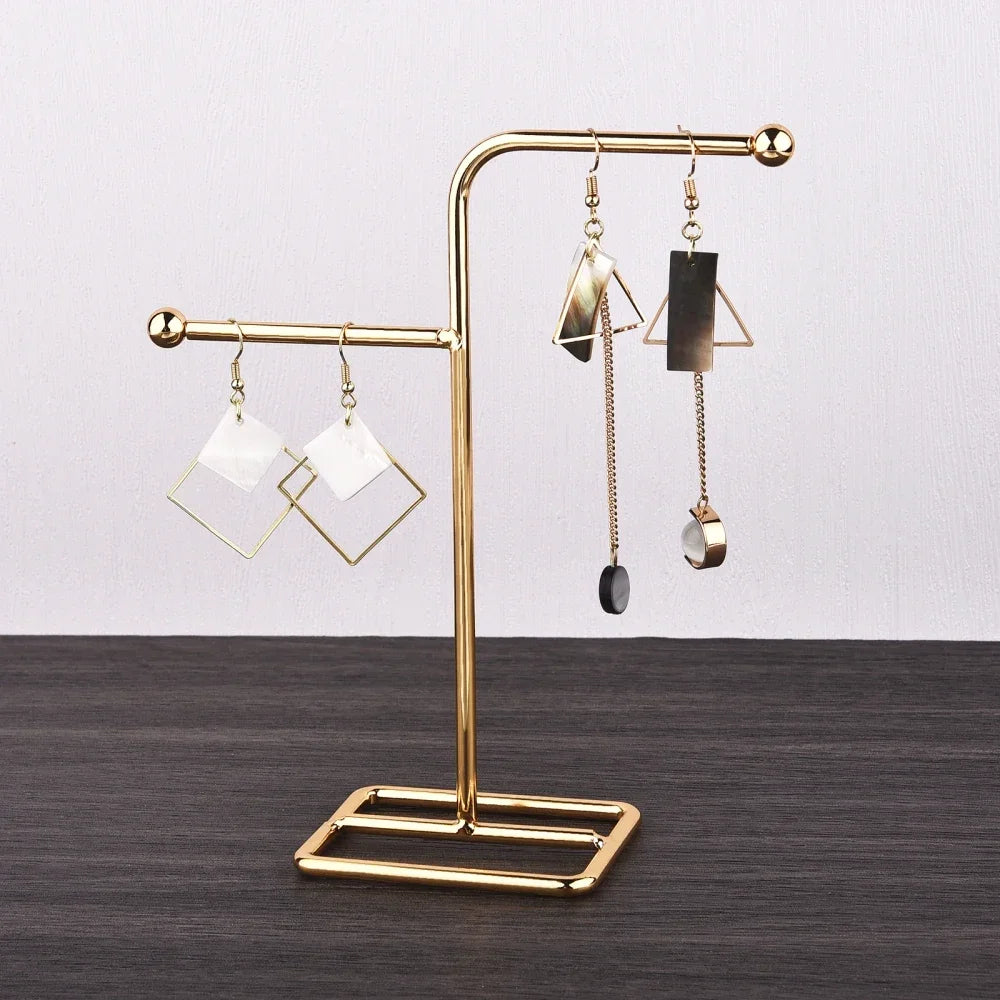 Metal Earring Display Stand For Necklace Handbag Multiple Shapes Jewelry Key Chain Holder - Oria Jewel
