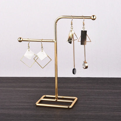 Metal Earring Display Stand For Necklace Handbag Multiple Shapes Jewelry Key Chain Holder - Oria Jewel