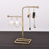 stainless Metal earring holder stand styled on vanity dresser with jewelry | Oria Jewel