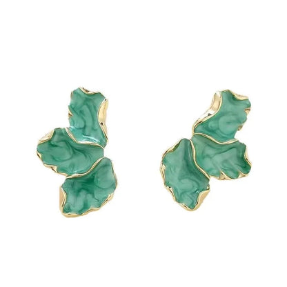 Cream Epoxy Flower Earrings - Oria Jewel