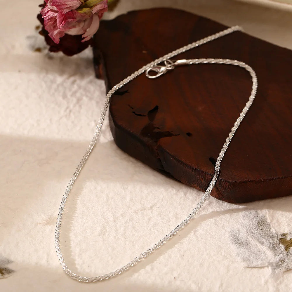 Silver Color Sparkling Necklace For Women Trendy Clavicle Chain Choker Girls Korean Wedding Party Jewelry Accessories - Oria Jewel