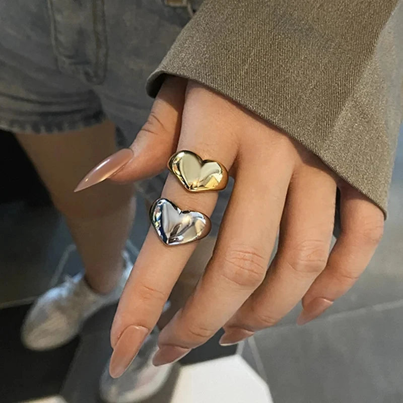 simple-heart-metal-ring - Oria Jewel