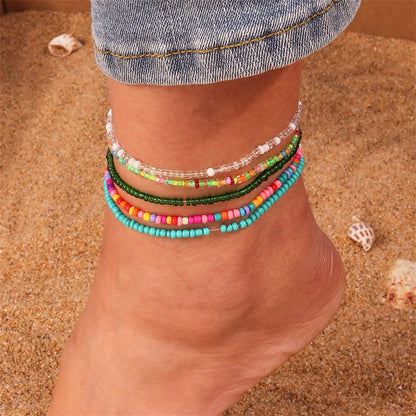 Boho Beaded Anklet – Handmade Colorful Summer Foot Chain for Women &amp; Girls - Oria Jewel