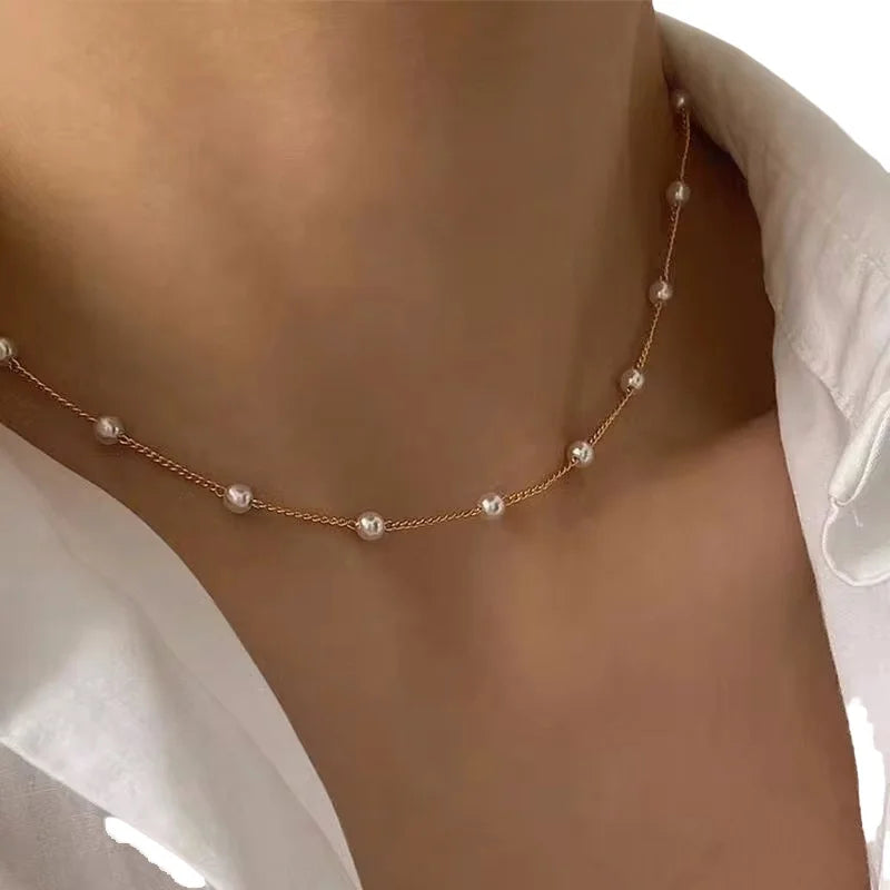 Kpop Pearl Lace Choker - Oria Jewel
