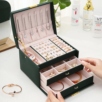 1PC, lock arch three-layer jewelry box, suitable for all kinds of jewelry storage - Oria Jewel